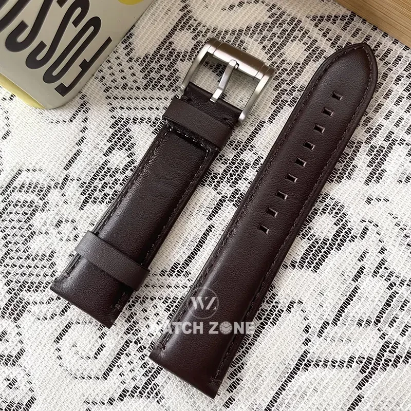 Fossil 22mm Chocolate Brown Genuine Leather Watch Strap